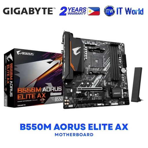 [GA-B550M-AORUS-ELITE-AX MATX] Gigabyte B550M Aorus Elite AX micro-ATX AM4 DDR4 AMD B550 Motherboard GA-B550M-AORUS-ELITE-AX