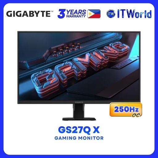 [GP-GS27Q-X-AP] Gigabyte GS27Q X - 27" 2560x1440 QHD / 250Hz OC / IPS / 1ms MPRT / Gaming Monitor GP-GS27Q-X-AP