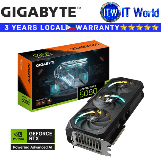 [GV-N5080GAMING-OC-16GD] Gigabyte RTX 5080 Gaming OC 16GB GDDR7 Geforce Graphic Card (GV-N5080GAMING-OC-16GD)