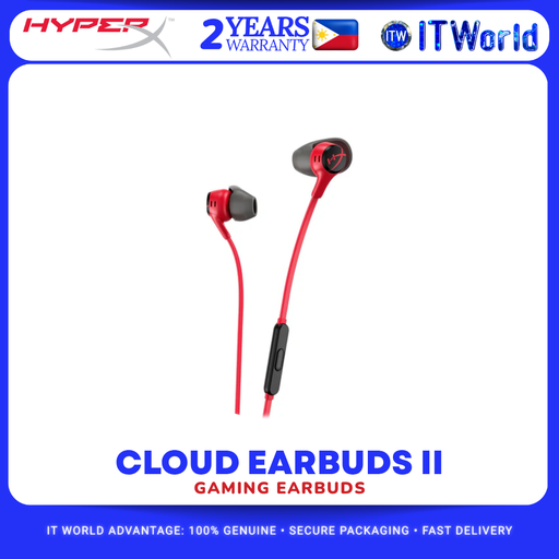 [705L8AA (RED)] HyperX Cloud Earbuds II Gaming Earbuds with Mic 3.5mm Wired 705L8AA itw