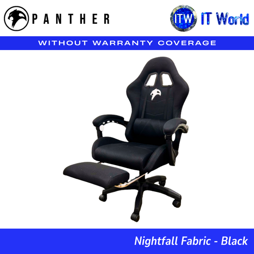 [PANTHER gaming chair BW] Panther Nightfall Fabric Gaming Chair - Footrest | Ergonomic / 140°