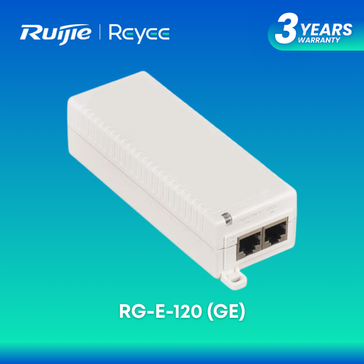 [RG-E-120 (GE)] Ruijie Reyee RG-E-120(GE) - Gigabit PoE Injector / IEEE 802 3af / 15.4W