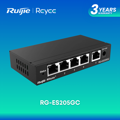 [RG-ES205GC] ITW | Ruijie RG-ES205GC 5-Port Gigabit Smart Cloud Managed Non-PoE Switch (RG-ES205GC)