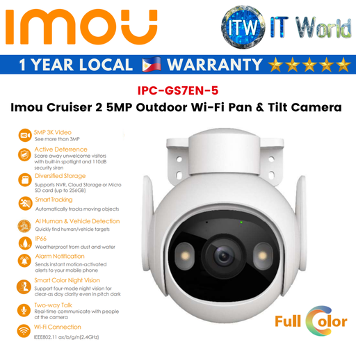 [IPC-GS7EN-5MOWE] Imou Cruiser 2 5MP Outdoor Wi-Fi Pan & Tilt Camera (IPC-GS7EN-5MOWE))