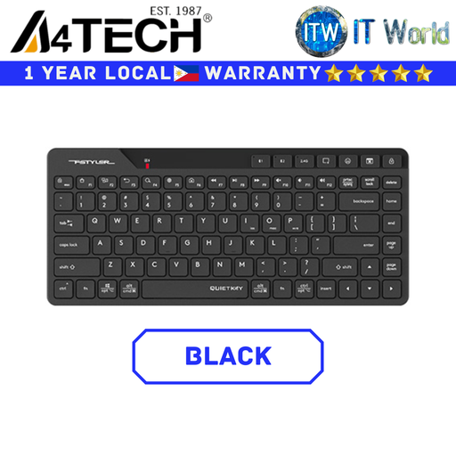 [FBK 26C AS BT Blk] Itw | A4Tech Keyboard FBK26C AS Black/Cafe Latte Fstyler Collection Bluetooth & 2.4G Keyboard (Black)