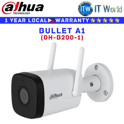 [DH-B200-1] Itw | Dahua CCTV Security Camera Bullet A1 B200-I 2MP Fixed Lens Outdoor Bullet Wi-Fi (DH-B200-1)