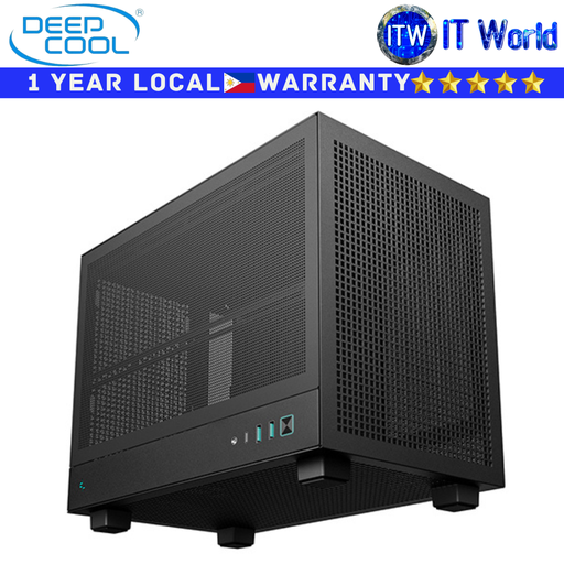 [R-CH160-BKNMI0-G-1] Itw | Deepcool Computer PC Case CH160 Mesh Portable High Airflow mini-ITX Case (Black | White)