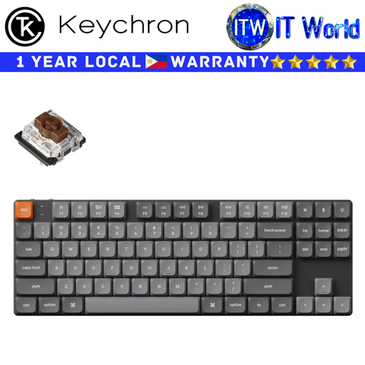 [K1M-H3] Keychron Wireless Mechanical Keyboard K1 Max QMK/VIA Black Ultra-Slim Brown Switch (K1M-H3)