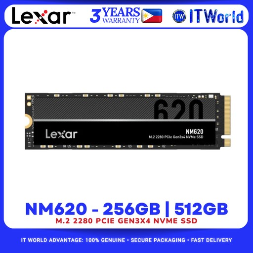 [LNM620X512G-RNNNG] Lexar NM620 512GB NVMe PCIe Gen3x4 M.2 2280 Internal Desktop SSD