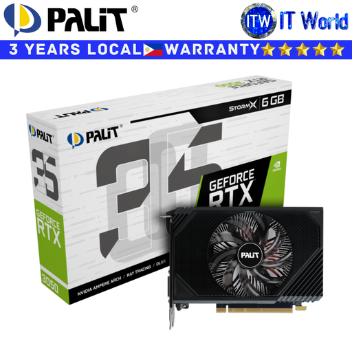 [NE63050018JE-1072F] Itw | Palit RTX 3050 StormX 6GB GDDR6 Geforce Graphic Card (NE63050018JE-1072F)