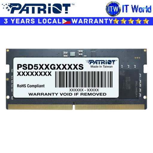 [PSD48G320081S] Itw | Patriot DDR4 RAM 8GB 3200Mhz Signature Line Series Single Kit SODIMM Memory (PSD48G320081S)