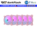 Darkflash C6 5in1 - 120mm, ARGB Lightning, All-in-One CPU Cooling Fans (Pink)