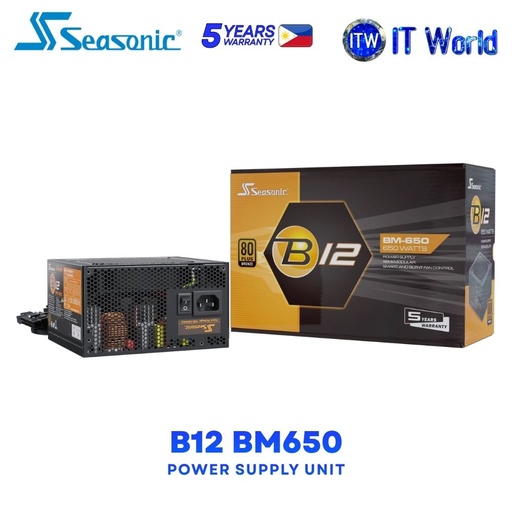[A651BMAFH] Seasonic B12 BM650 650W 80Plus Bronze Certified Semi-Modular Power Supply Unit A651BMAFH