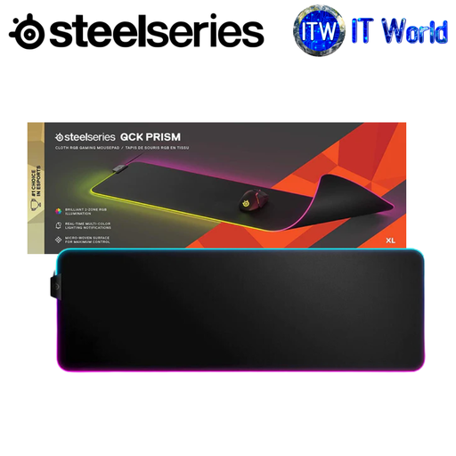 [Qck Prism XL 63826] Itw | Steelseries RGB Gaming Mousepad Qck Prism Cloth XL (63826)