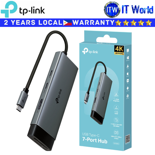 [UH7020C] TP-Link USB Hub UH7020C USB Type-C 7-in-1 Expand Connection Compact and Elegant Design