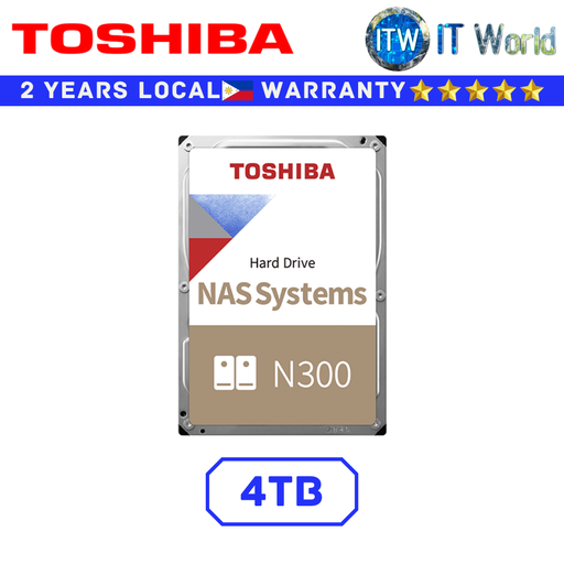 [TOSHIBA NAS N300 4TB] Itw | Toshiba Hard Drive HDD N300 NAS 3.5" SATA 6.0Gbit/s Internal (4TB | 6TB | 10TB)