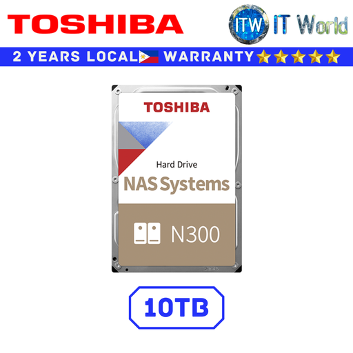 [TOSHIBA NAS N300 10TB] Itw | Toshiba Hard Drive HDD N300 NAS 3.5" SATA 6.0Gbit/s Internal (4TB | 6TB | 10TB)