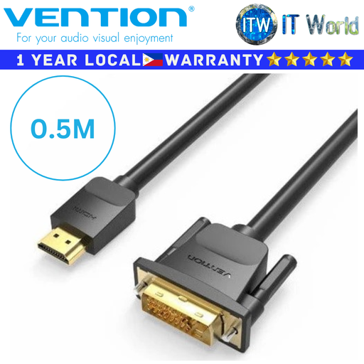 [ABFBD 0.5M] Itw | Vention Cable ABFB HDMI to DVI 24K Gold-Plated Connector (0.5M | 1M | 1.5M | 2M | 3M | 5M)
