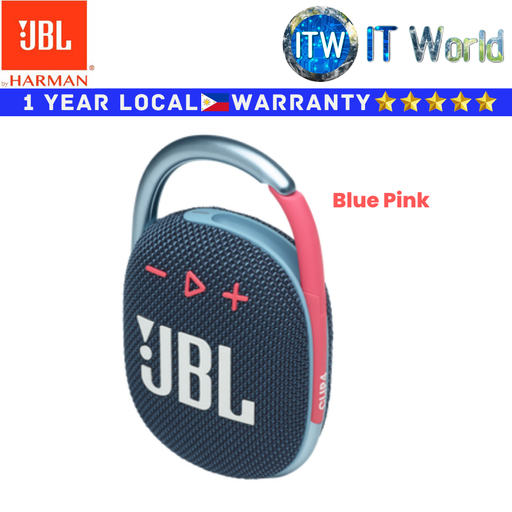 [HARMAN JBL CLIP 4 BLUE PINK] JBL Harman Bluetooth Speaker Clip 4 Portable Waterproof (Blue Pink)