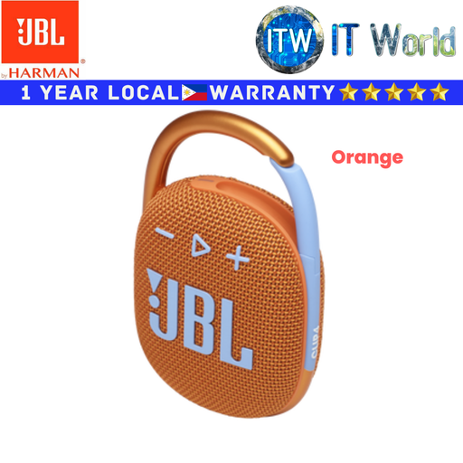 [HARMAN JBL CLIP 4 ORANGE] JBL Harman Bluetooth Speaker Clip 4 Portable Waterproof (Orange)