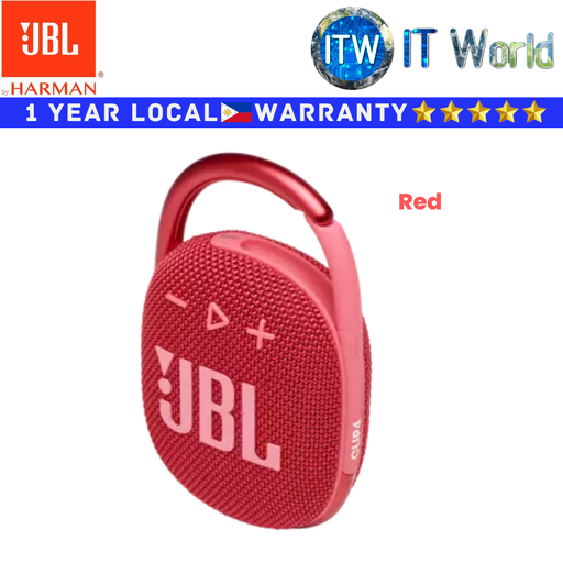 [HARMAN JBL CLIP 4 RED] JBL Harman Bluetooth Speaker Clip 4 Portable Waterproof (Red)
