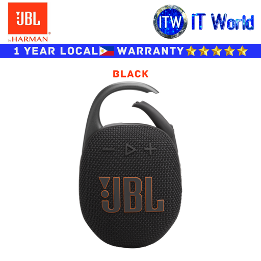 [JBL CLIP 5 BLACK] JBL Harman Bluetooth Speaker Clip 5 Portable (Black)