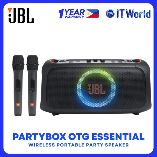 [PartyBox OTG Essential] JBL Speaker Partybox On-The-Go Essential Portable with Build-in Lights and Wireless Mic