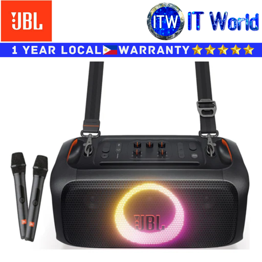 [PartyBox OTG Essential] JBL Speaker Partybox On-The-Go Essential Portable with Build-in Lights and Wireless Mic