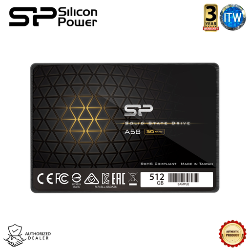 [512gb] Silicon Power Ace A58 - 3D NAND TLC, SATA III, 2.5&quot; 7mm (0.28&quot;) Internal Solid State Drive (512GB)