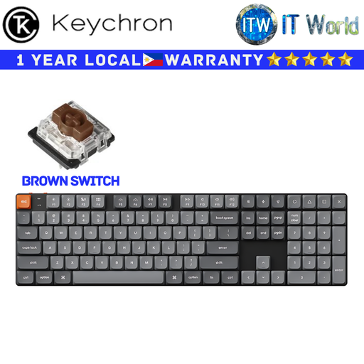 [K5MA3 - Brown] Keychron Wireless Mechanical K5 Max QMK/VIA Ultra-slim White Backlight Brown Switch (K5M-A3)