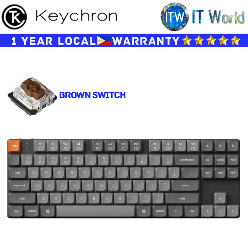 [K1MB3 - Brown] Keychron Wireless Mechanical Keyboard K1 Max QMK/VIA RGB Backlight Brown Switch (K1M-B3)