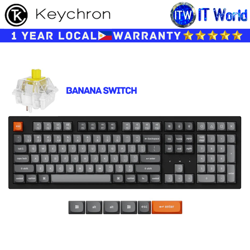 [K10M - B4] Keychron Wireless Mechanical Keyboard K10 Max QMK RGB Backlight Banana Switch (K10M - B4)