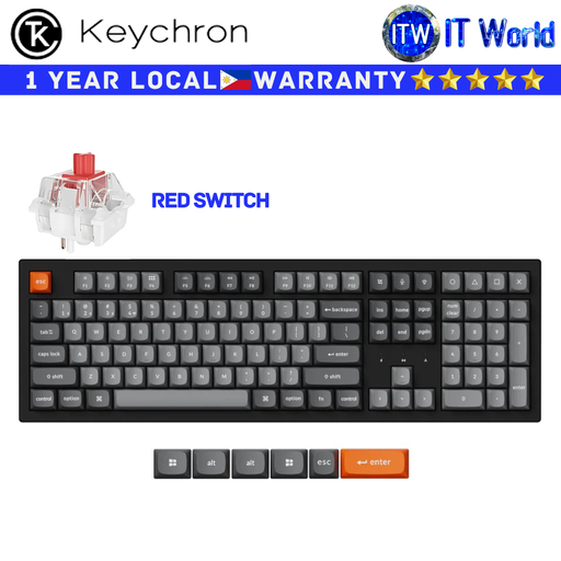 [K10M - B1] Keychron Wireless Mechanical Keyboard K10 Max QMK RGB Backlight Red Switch (K10M - B1)