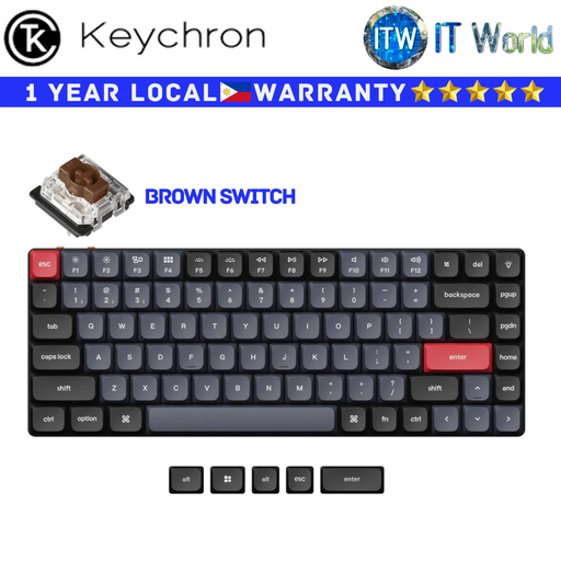 [K3PH3 Black - Brown Switch] Keychron Wireless Mechanical Keyboard K3 Pro QMK/VIA Black Hot-Swappable Brown Switch (K3P-H3)
