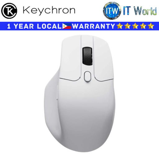 [M6-A3 - WHITE] Keychron Wireless Mouse M6-A3 Optical 2.4Ghz Bluetooth Dual Scrolling Mode (White)