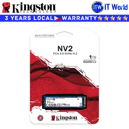 [SNV2S/1000G] Kingston 1TB M2 NVMe SSD M.2 NVMe NV2 M.2 2280 PCIe4.0x4 Internal (SNV2S/1000G)