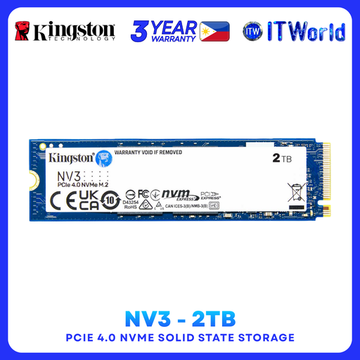 [SNV3S/2000G] Kingston NV3 Series 2TB SSD NVMe PCIe 4.0 M.2 Gen 4 Internal Solid State Storage SNV3S/200