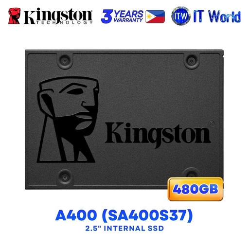 [SA400S37/480G] Kingston A400 2.5-inch SATA III 3D NAND Internal SSD - 480GB SA400S37/480G
