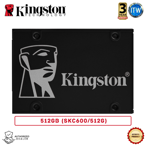 [SKC600/512GB] Kingston 512GB SSD KC600 2.5" SATA Rev 3.0 3D TLC NAND Technology Internal (SKC600/512GB)