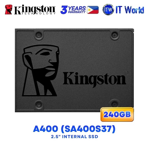 [SA400S37/240G] Kingston A400 2.5-inch SATA III 3D NAND Internal SSD - 240GB SA400S37/240G
