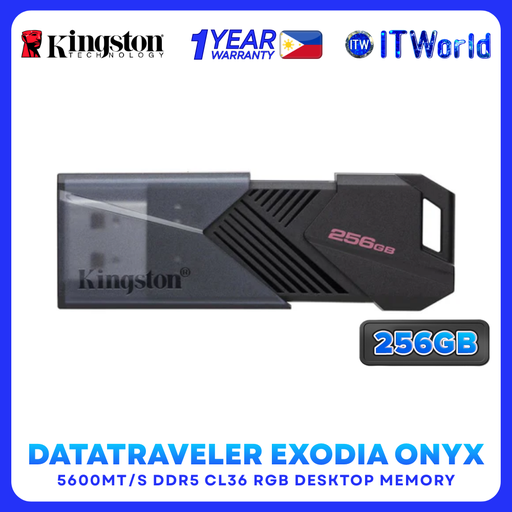 [DTXON/256GB] Kingston DataTraveler Exodia Onyx - 256GB USB 3.2 Gen 1 Flash Drive DTXON/256GB