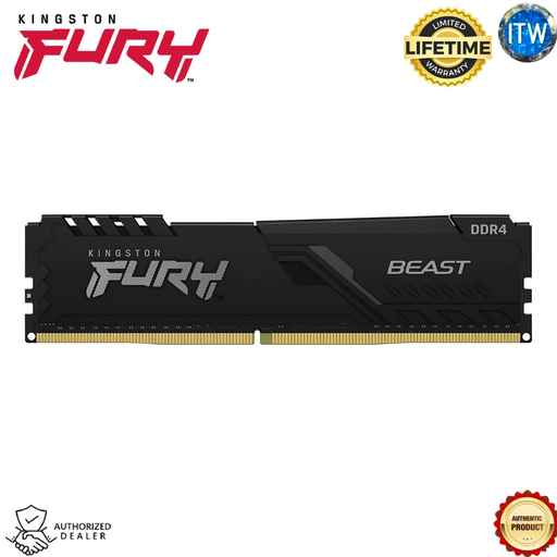 [KF432C16BB/8] Kingston Fury Beast Memory | 8GB | 3200MHz | DDR4 | CL16 | Black (KF432C16BB/8)