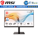 Msi Modern MD272QP - 27", 2560 x 1440 (WQHD) IPS, Anti-glare Business Productivity Monitor