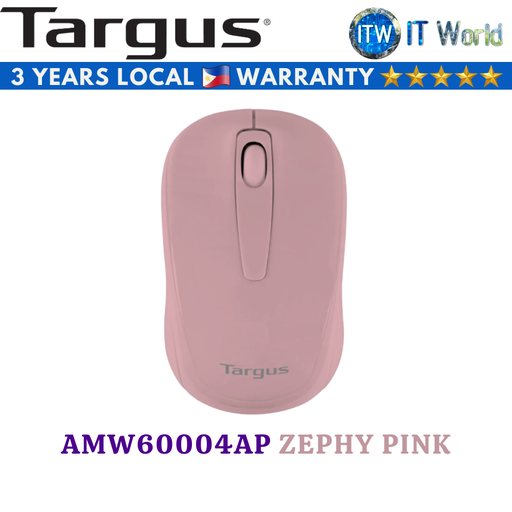 [AMW60004AP-ZEPHY PINK] Targus W600 Wireless Optical Mouse (Black/White/Red/Blue/Zephy Pink/Blue Heaven/Quarry Gray/Granite Green) (Zephy Pink)