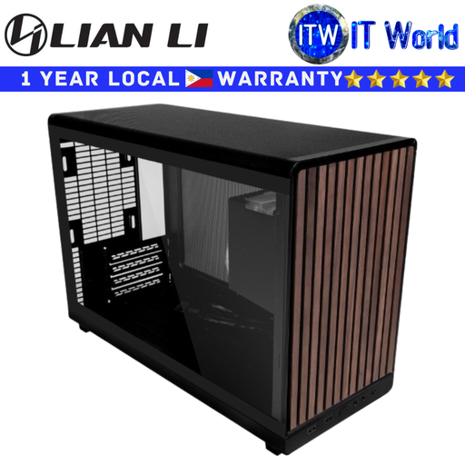 [G99.A3X-WDG.00] Lian Li Computer PC Case A3-mATX Wooden Front Panel Glass Side Panel Black (G99.A3X-WDG.00)