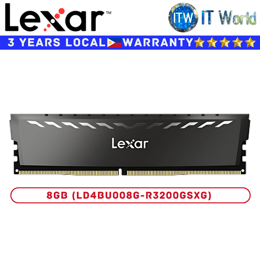 [LD4BU008G-R3200GSXG] Lexar DDR4 RAM 8GB 3200Mhz Thor Dark Grey Sleek Heat Spreader Single UDIMM Desktop Memory (LD4BU008G-R3200GSXG)