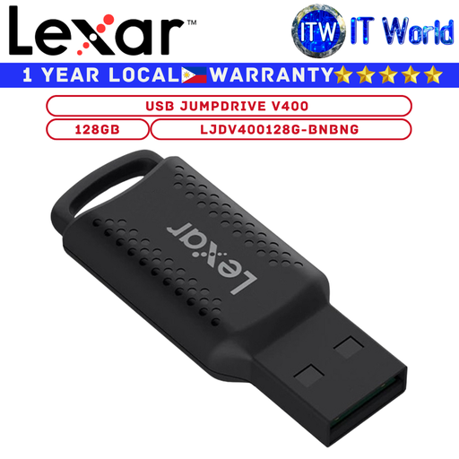 [LJDV400128G-BNBNG] Lexar USB Flash Drive JumpDrive V400 USB 3.0 up to 100MB/s Black 128GB (LJDV400128G-BNBNG)