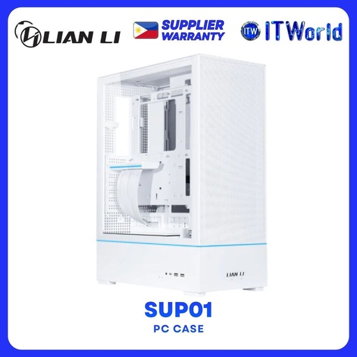 [G99.SUP01W.00] Lian Li SUP01 Small Tower Case Tempered Glass PC Case - White G99.SUP01W.00