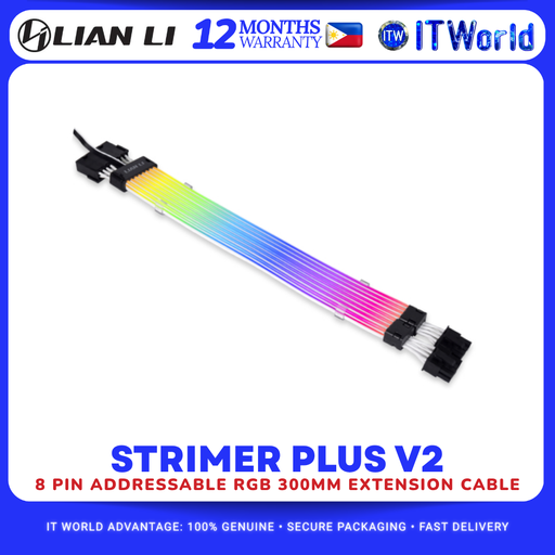 [PW8-PV2] Lian Li Strimer Plus V2 300mm RGB GPU 8-Pin Extension Cable for Desktop PW8-PV2 itw