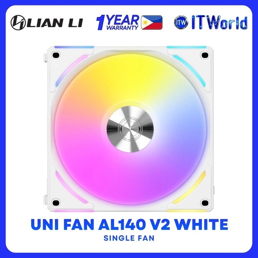 [UF-AL140V2-1W] Lian Li Uni Fan AL140 V2 140mm Fluid Dynamic Bearing Single Fan White UF-AL140V2-1W